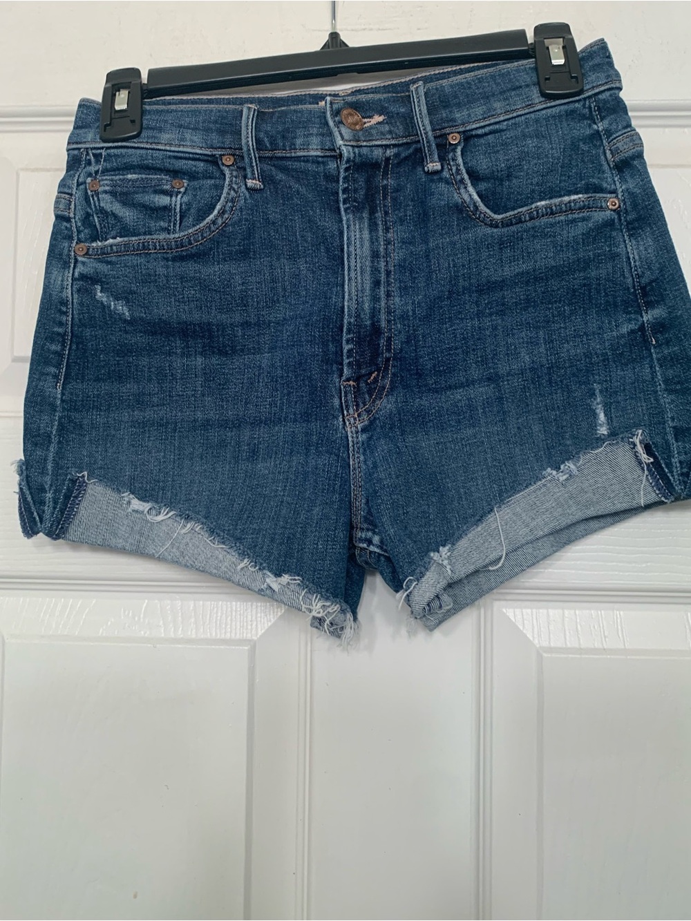 EUC MOTHER High Waist Rascal Slit Flip Chew Short Denim Size 26